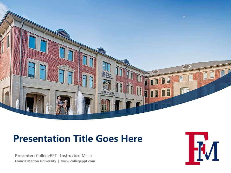 Francis Marion University Course/Courseware Creation PPT Template4:3 ratio PPT effect preview image5