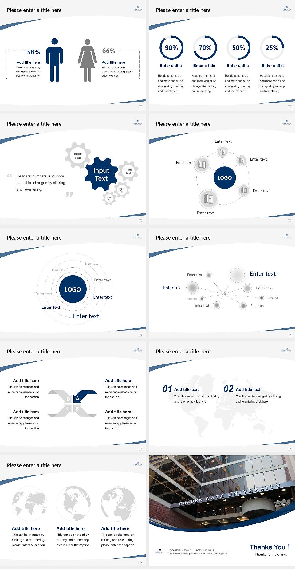 Golden Gate University-San Francisco Course/Courseware Creation PPT Template4:3 ratio PPT effect preview image4