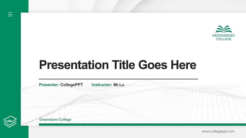 Greensboro College Thesis Proposal/Graduation Defense PPT Template16:9 ratio PPT effect preview image