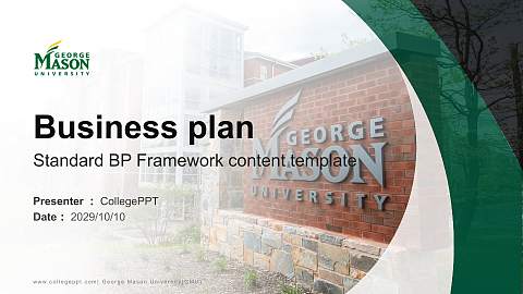 George Mason University(GMU) Competition/Entrepreneurship Contest PPT Template