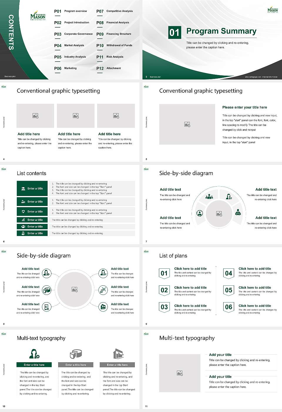 George Mason University(GMU) Competition/Entrepreneurship Contest PPT Template16:9 ratio PPT effect preview image2