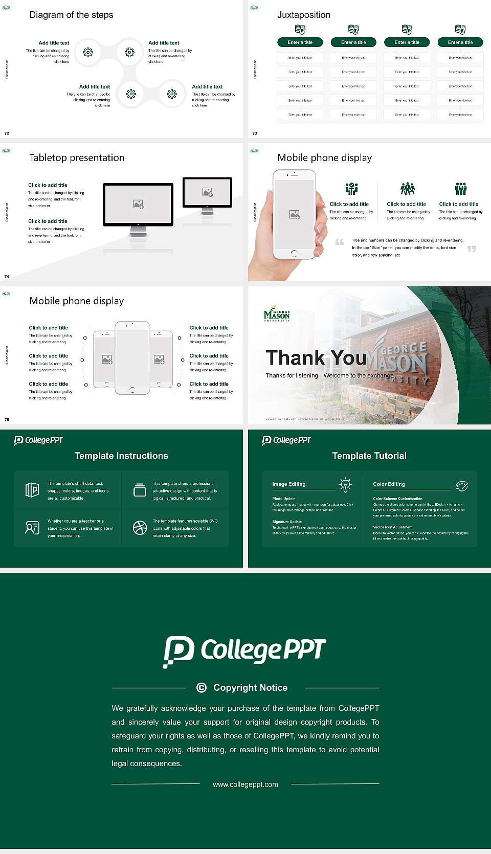 George Mason University(GMU) Competition/Entrepreneurship Contest PPT Template16:9 ratio PPT effect preview image9
