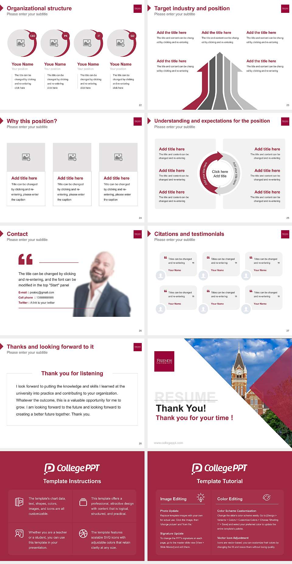 Friends University Resume PPT Template4:3 ratio PPT effect preview image4