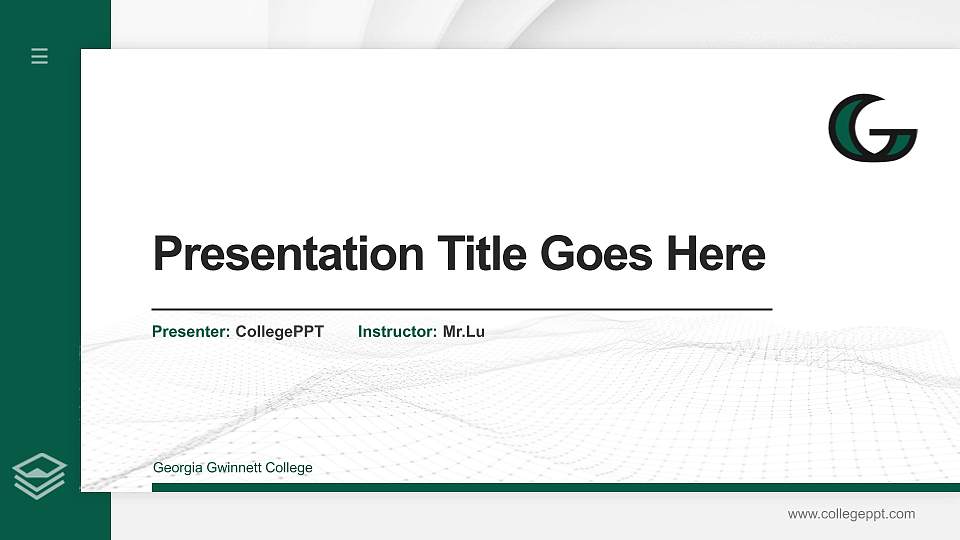 Georgia Gwinnett College Thesis Proposal/Graduation Defense PPT Template16:9 ratio PPT effect preview image