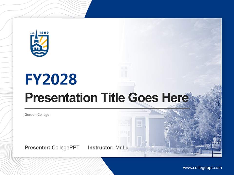Gordon College Academic Presentation/Research Findings Report PPT Template4:3 ratio PPT effect preview image5