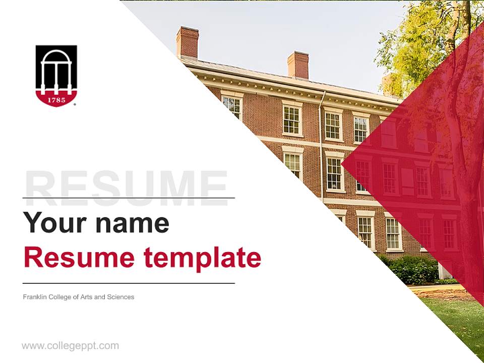 Franklin College of Arts and Sciences Resume PPT Template4:3 ratio PPT effect preview image5