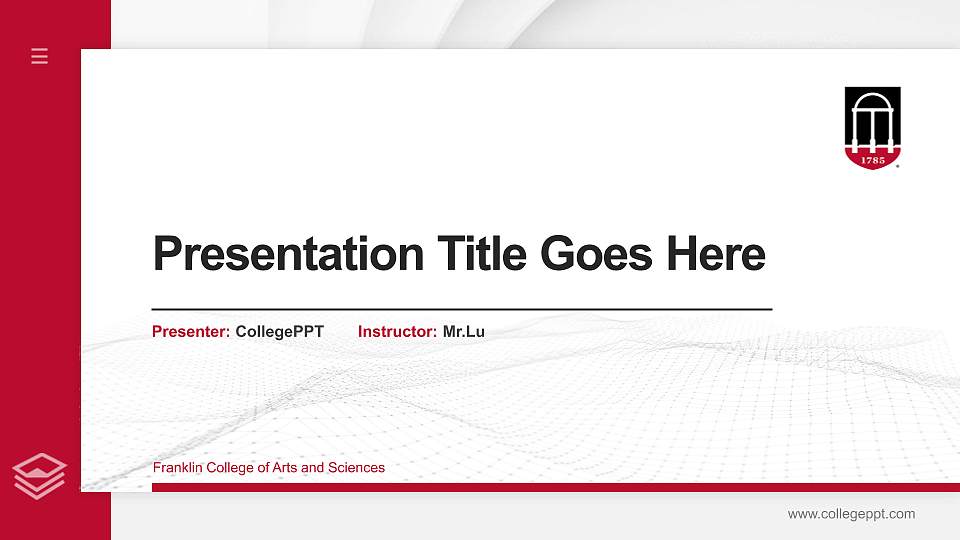 Franklin College of Arts and Sciences Thesis Proposal/Graduation Defense PPT Template16:9 ratio PPT effect preview image