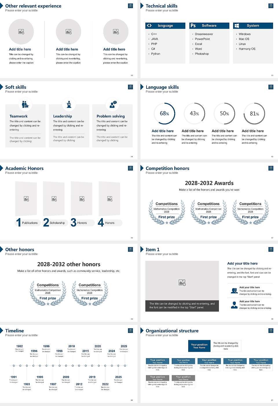 Goldey-Beacom College Resume PPT Template16:9 ratio PPT effect preview image3