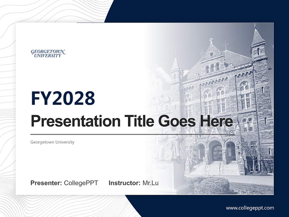 Georgetown University Academic Presentation/Research Findings Report PPT Template4:3 ratio PPT effect preview image5
