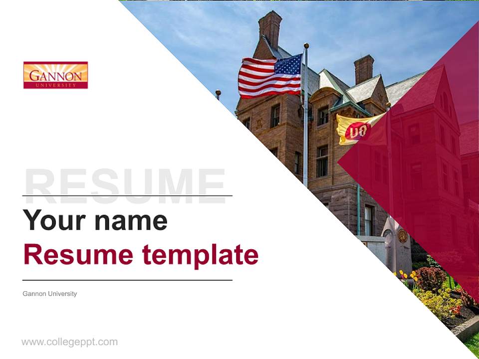 Gannon University Resume PPT Template4:3 ratio PPT effect preview image5