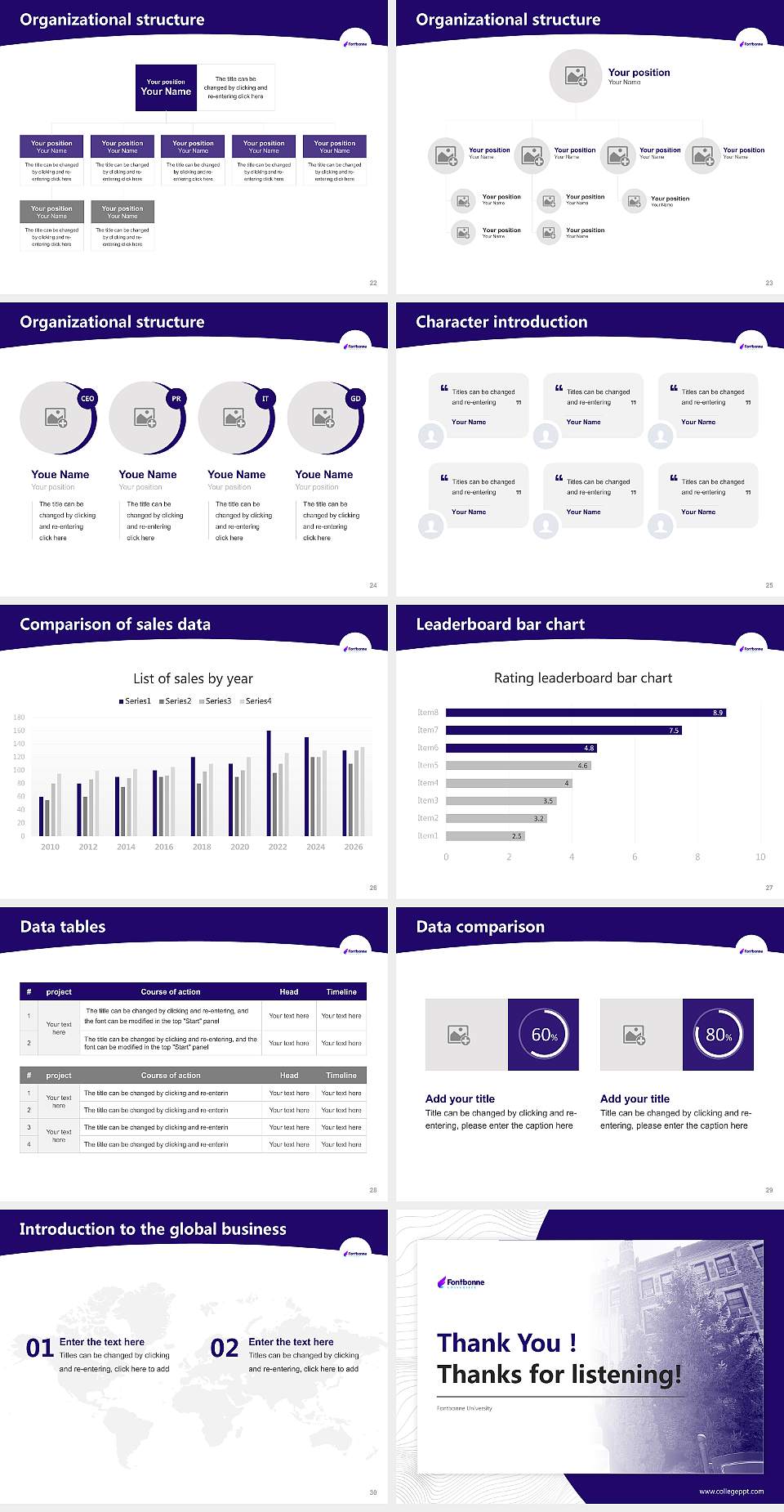 Fontbonne University Academic Presentation/Research Findings Report PPT Template4:3 ratio PPT effect preview image4