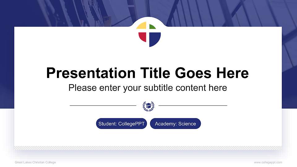 Great Lakes Christian College National Scholarship Defense PPT Template16:9 ratio PPT effect preview image
