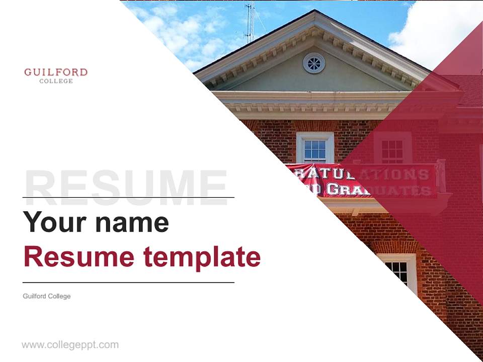 Guilford College Resume PPT Template4:3 ratio PPT effect preview image5
