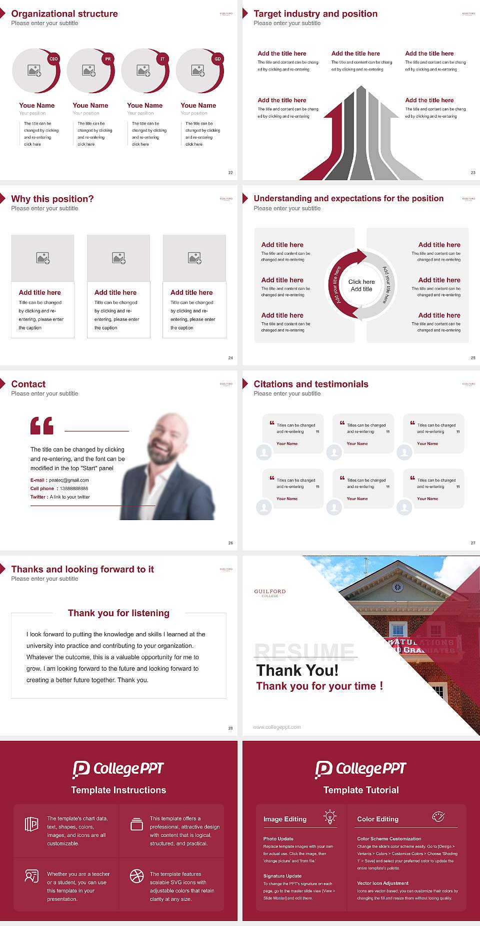 Guilford College Resume PPT Template4:3 ratio PPT effect preview image4