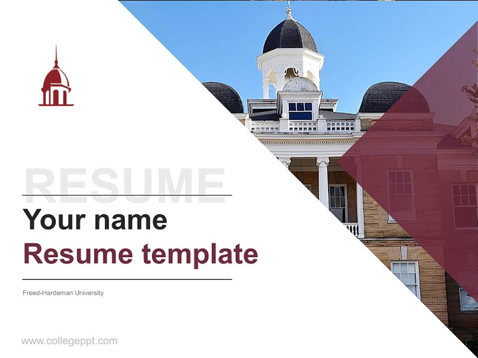 Freed-Hardeman University Resume PPT Template4:3 ratio PPT effect preview image5