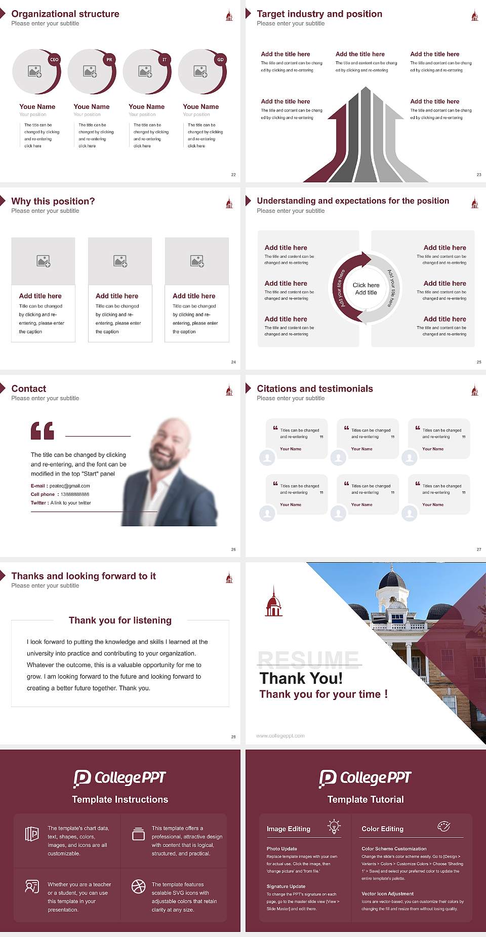 Freed-Hardeman University Resume PPT Template4:3 ratio PPT effect preview image4