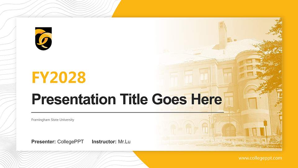 Framingham State University Academic Presentation/Research Findings Report PPT Template16:9 ratio PPT effect preview image