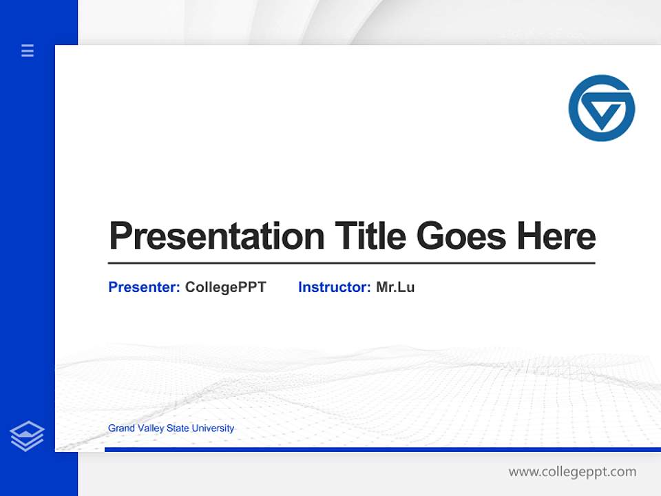 Grand Valley State University Thesis Proposal/Graduation Defense PPT Template4:3 ratio PPT effect preview image5