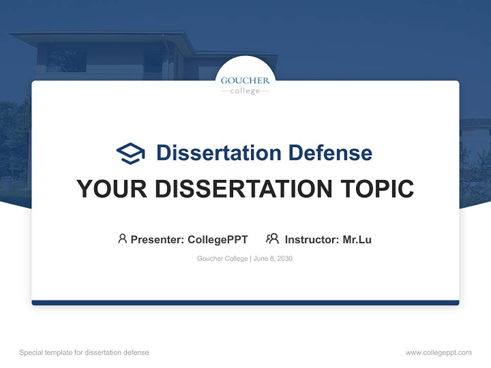 Goucher College Graduation Thesis Defense PPT Template4:3 ratio PPT effect preview image7