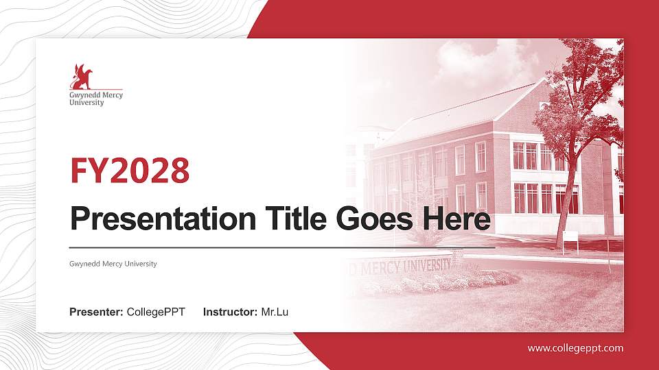 Gwynedd Mercy University Academic Presentation/Research Findings Report PPT Template16:9 ratio PPT effect preview image