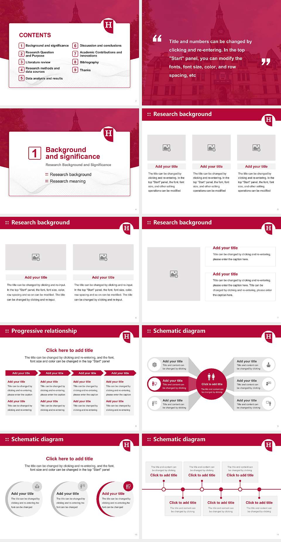 Hamline University Graduation Thesis Defense PPT Template4:3 ratio PPT effect preview image2