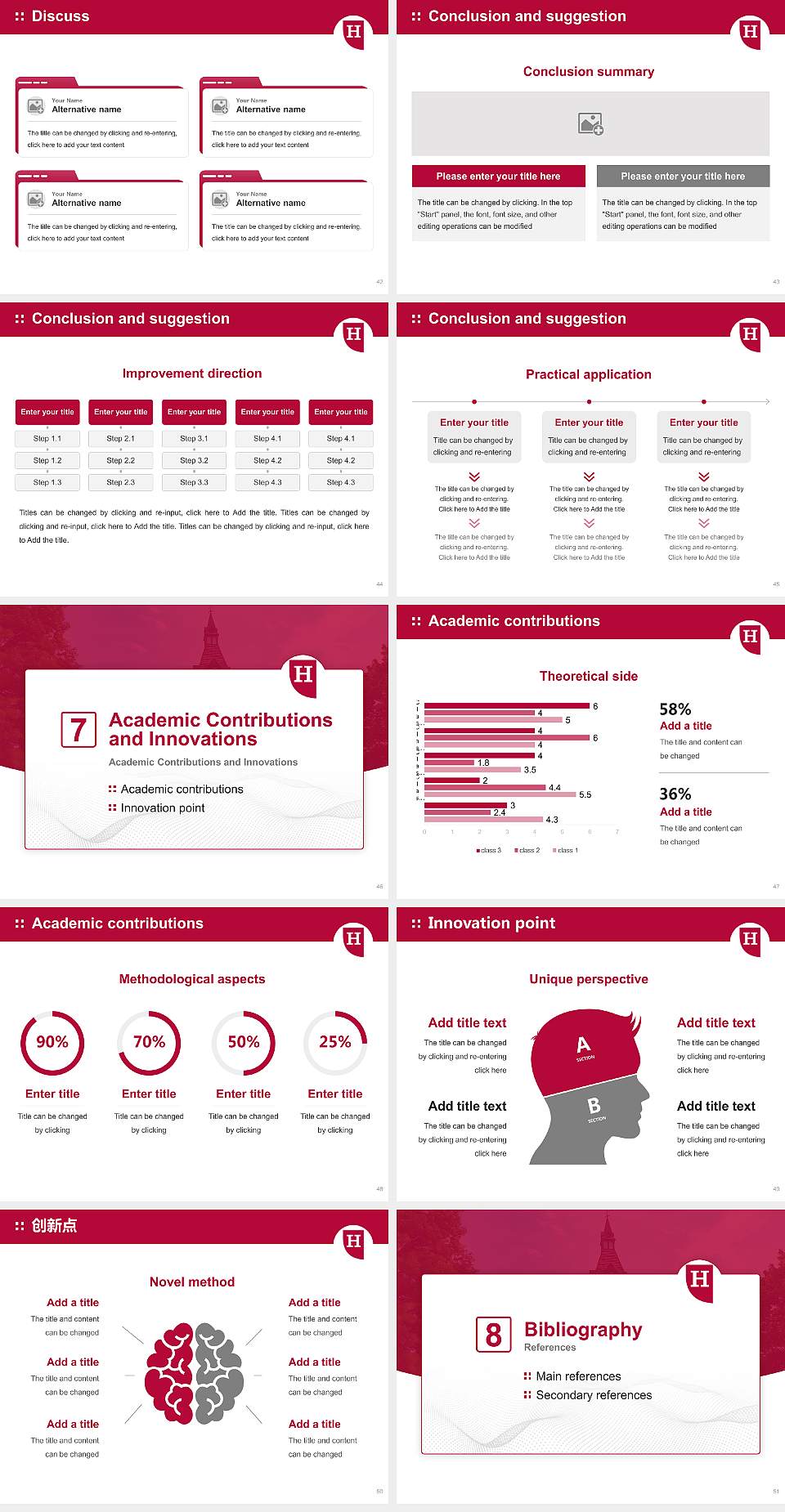 Hamline University Graduation Thesis Defense PPT Template4:3 ratio PPT effect preview image6