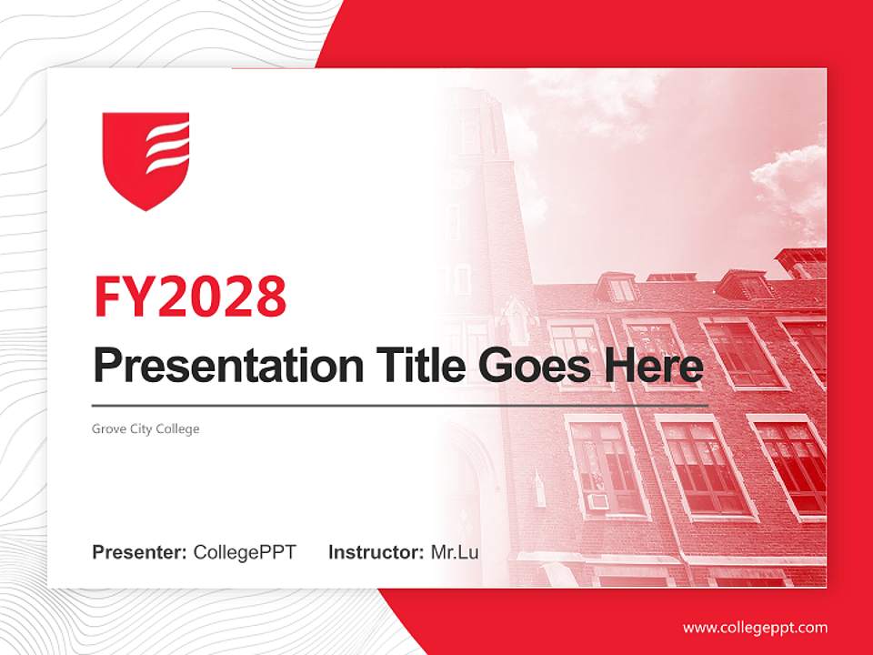 Grove City College Academic Presentation/Research Findings Report PPT Template4:3 ratio PPT effect preview image5