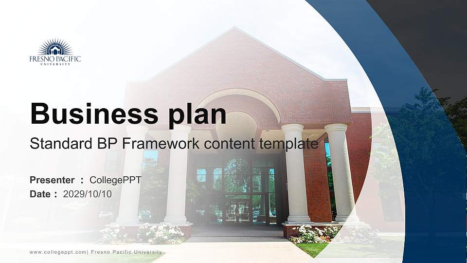 Fresno Pacific University Competition/Entrepreneurship Contest PPT Template16:9 ratio PPT effect preview image