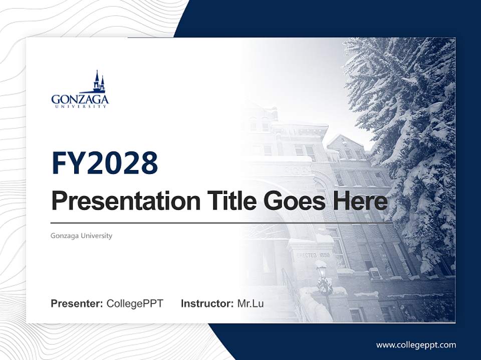 Gonzaga University Academic Presentation/Research Findings Report PPT Template4:3 ratio PPT effect preview image5