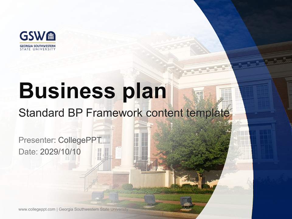 Georgia Southwestern State University Competition/Entrepreneurship Contest PPT Template4:3 ratio PPT effect preview image9