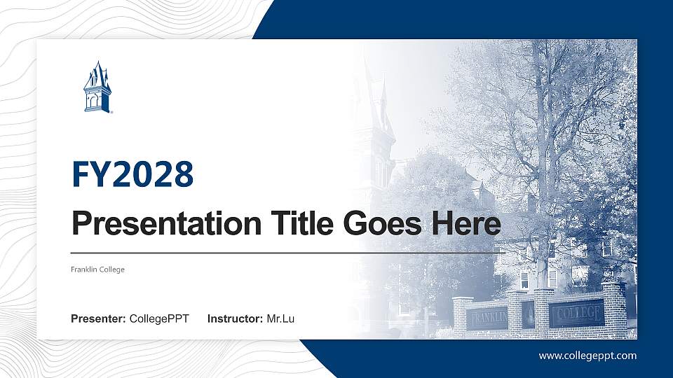 Franklin College Academic Presentation/Research Findings Report PPT Template16:9 ratio PPT effect preview image
