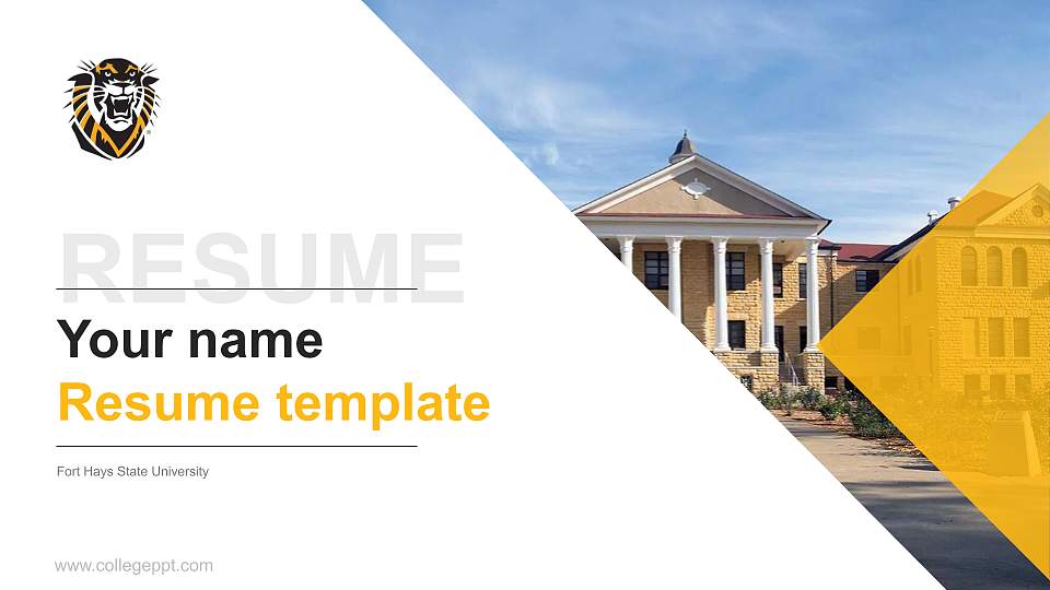 Fort Hays State University Resume PPT Template16:9 ratio PPT effect preview image