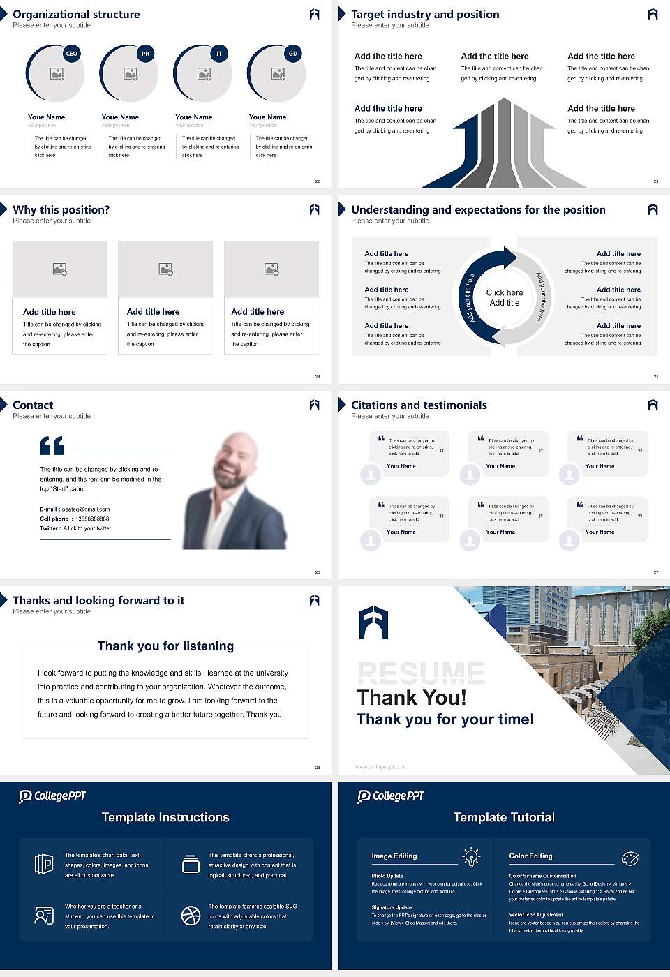Franklin University Resume PPT Template16:9 ratio PPT effect preview image4