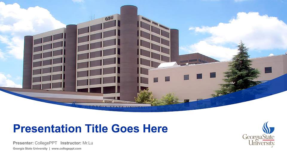 Georgia State University Course/Courseware Creation PPT Template16:9 ratio PPT effect preview image