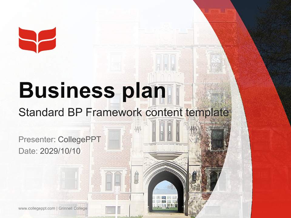 Grinnell College Competition/Entrepreneurship Contest PPT Template4:3 ratio PPT effect preview image9
