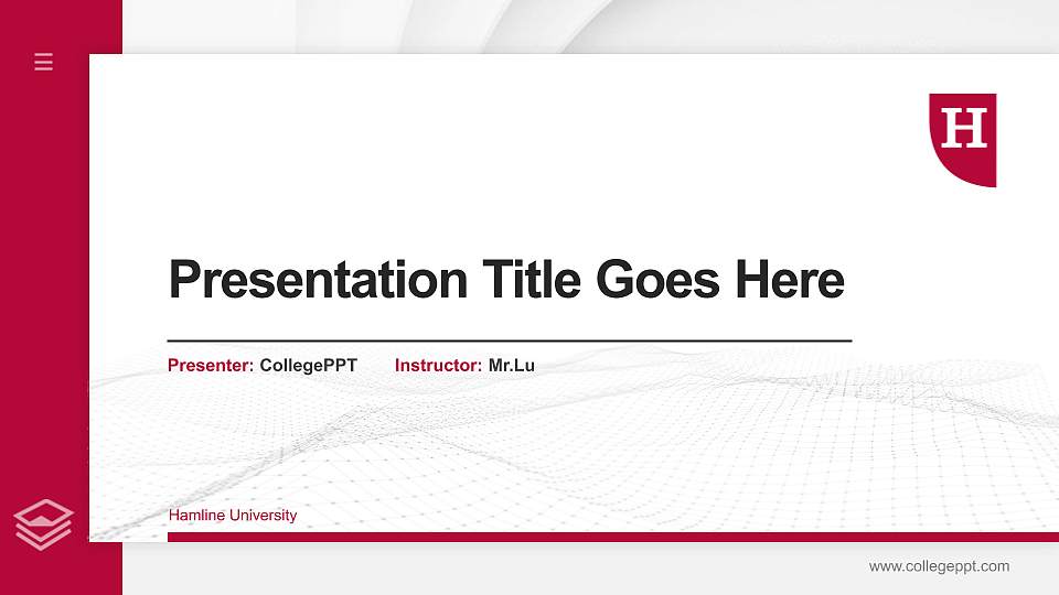 Hamline University Thesis Proposal/Graduation Defense PPT Template16:9 ratio PPT effect preview image
