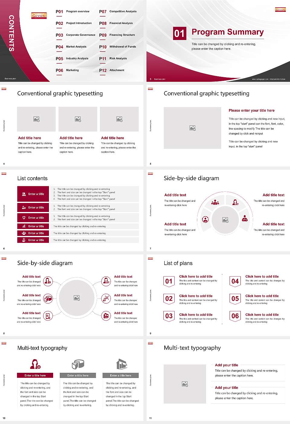 Gannon University Competition/Entrepreneurship Contest PPT Template16:9 ratio PPT effect preview image2