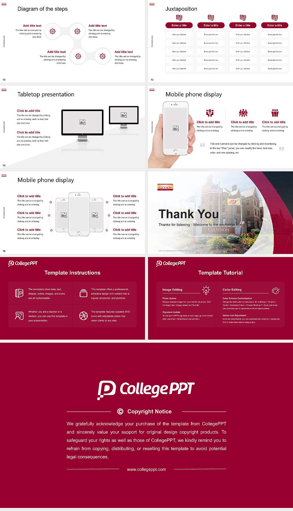 Gannon University Competition/Entrepreneurship Contest PPT Template16:9 ratio PPT effect preview image9