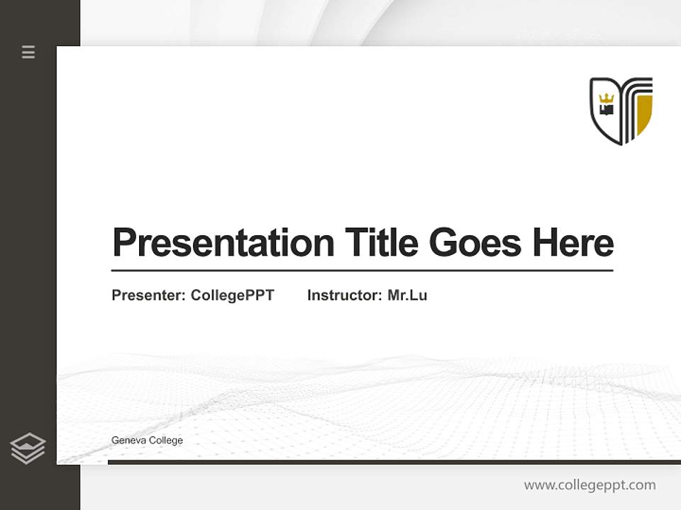 Geneva College Thesis Proposal/Graduation Defense PPT Template4:3 ratio PPT effect preview image5