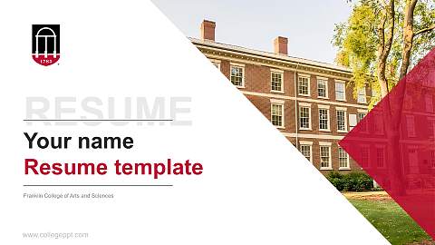 Franklin College of Arts and Sciences Resume PPT Template