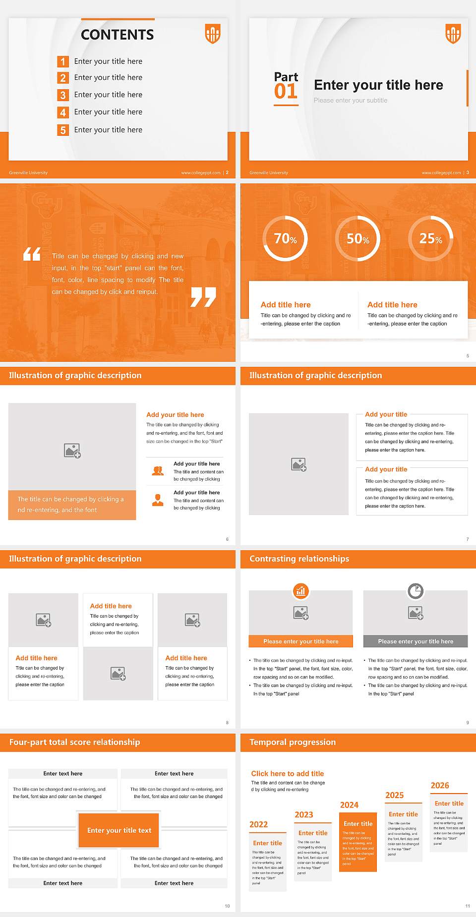 Greenville University Thesis Proposal/Graduation Defense PPT Template4:3 ratio PPT effect preview image2