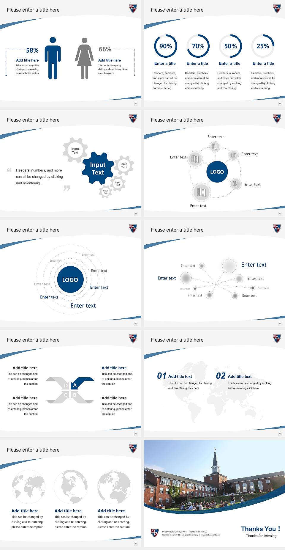 Gordon-Conwell Theological Seminary Course/Courseware Creation PPT Template4:3 ratio PPT effect preview image4