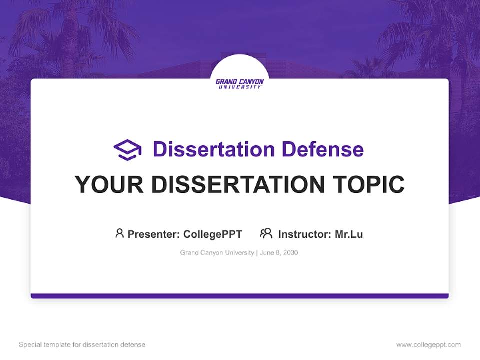 Grand Canyon University Graduation Thesis Defense PPT Template4:3 ratio PPT effect preview image7