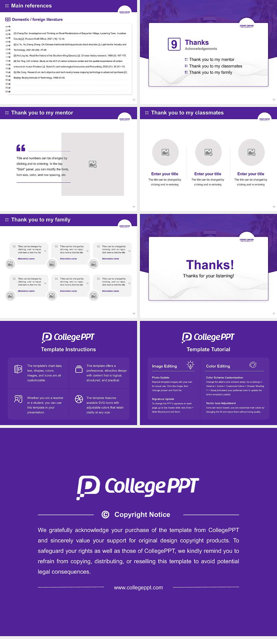 Grand Canyon University Graduation Thesis Defense PPT Template4:3 ratio PPT effect preview image7