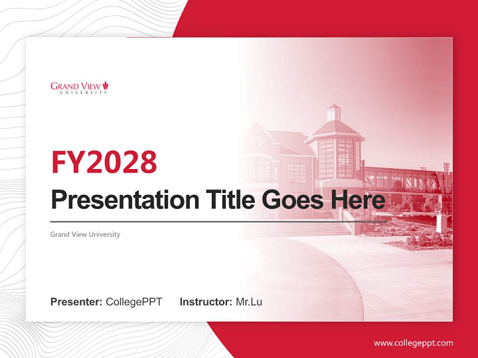Grand View University Academic Presentation/Research Findings Report PPT Template4:3 ratio PPT effect preview image5