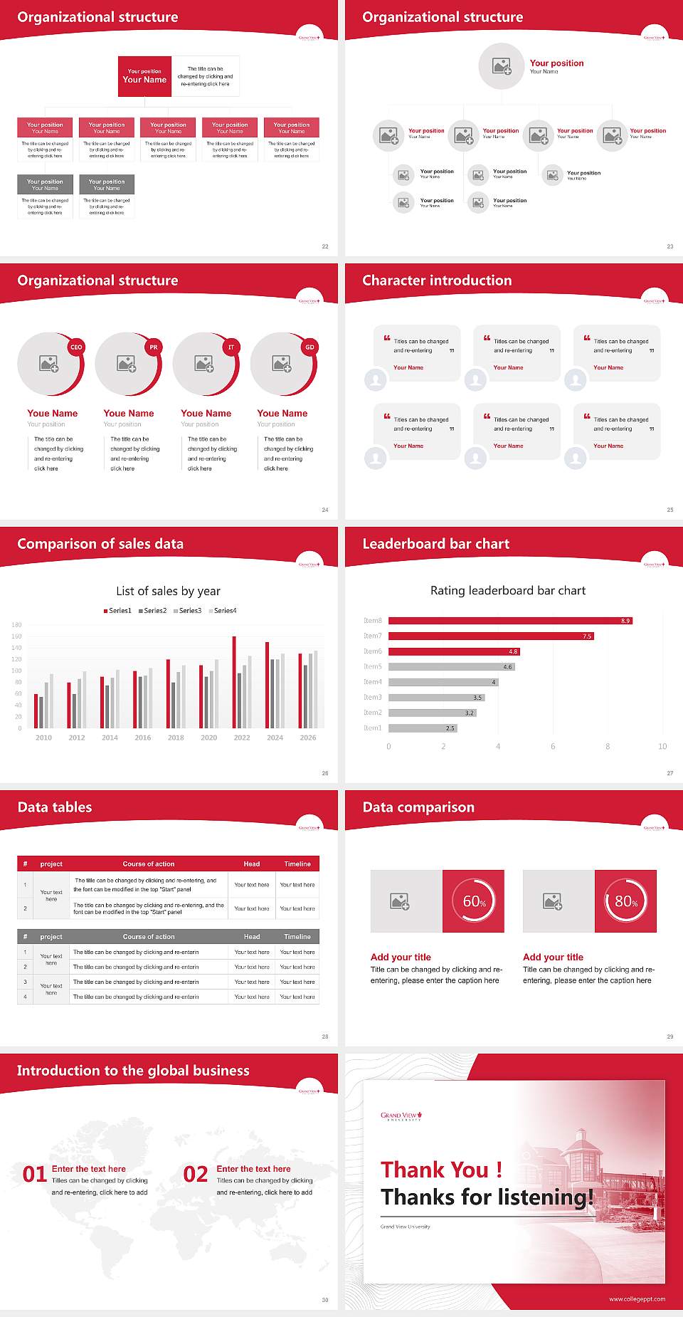 Grand View University Academic Presentation/Research Findings Report PPT Template4:3 ratio PPT effect preview image4