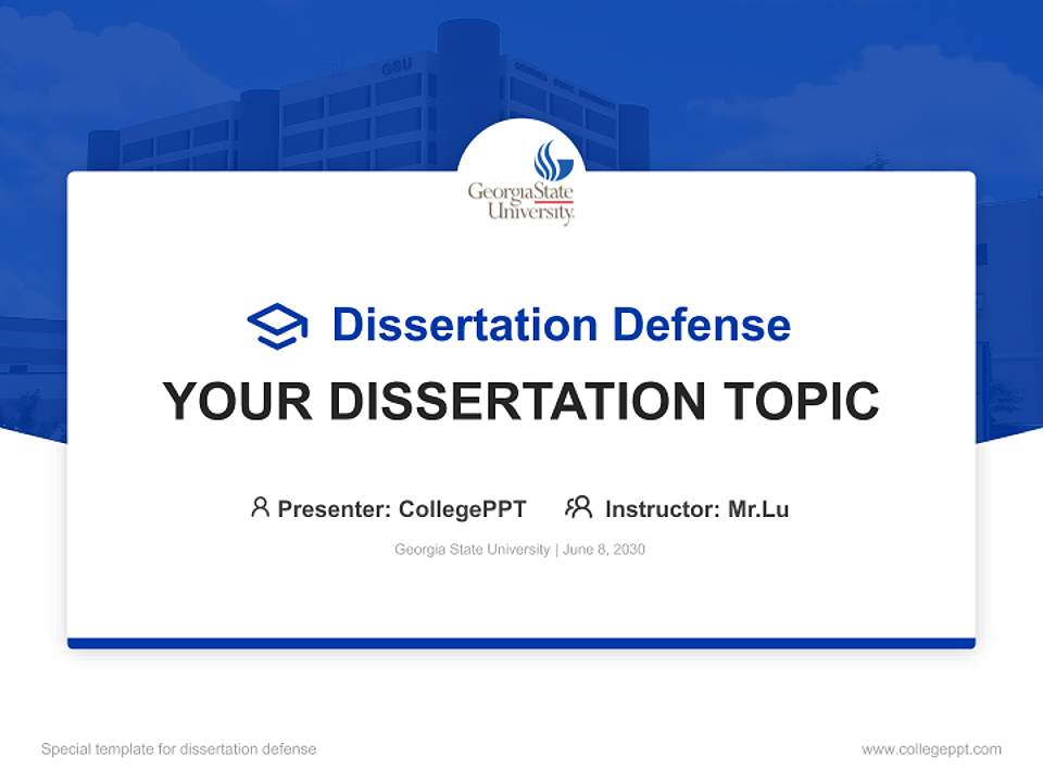 Georgia State University Graduation Thesis Defense PPT Template4:3 ratio PPT effect preview image7