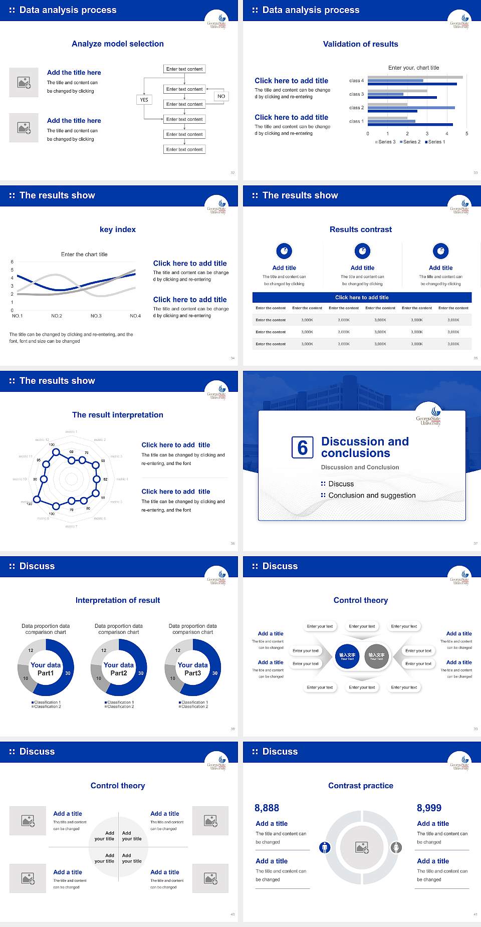 Georgia State University Graduation Thesis Defense PPT Template4:3 ratio PPT effect preview image5