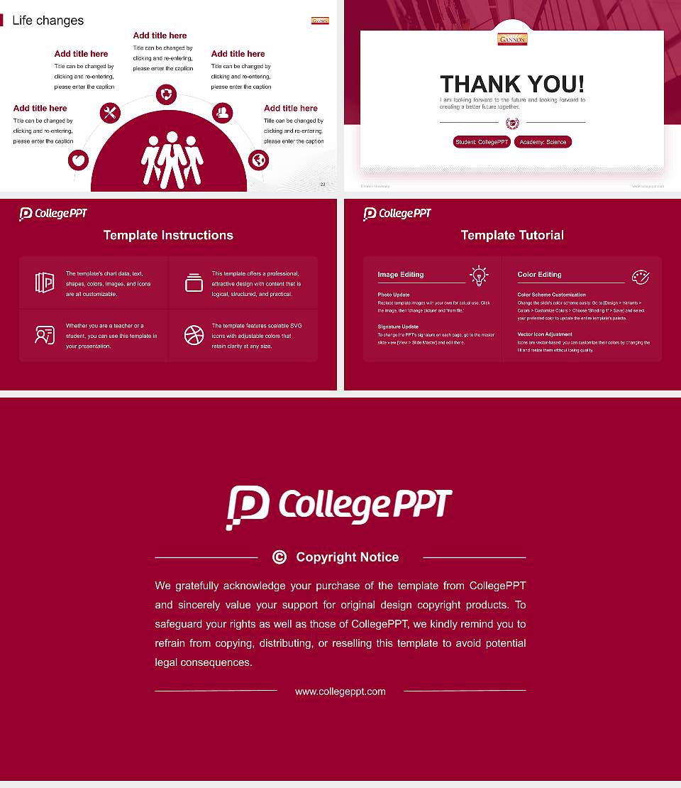 Gannon University National Scholarship Defense PPT Template16:9 ratio PPT effect preview image4