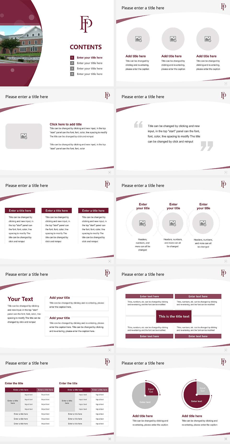 Franklin Pierce University Course/Courseware Creation PPT Template4:3 ratio PPT effect preview image2